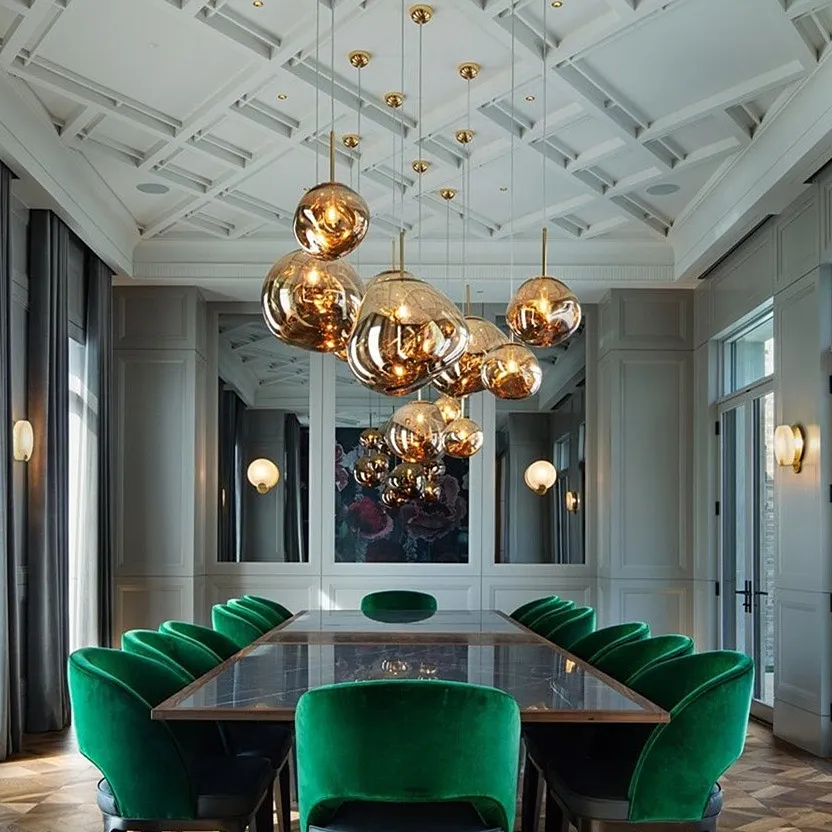 Dynamic Surface Pendant Light For Living Room S208
