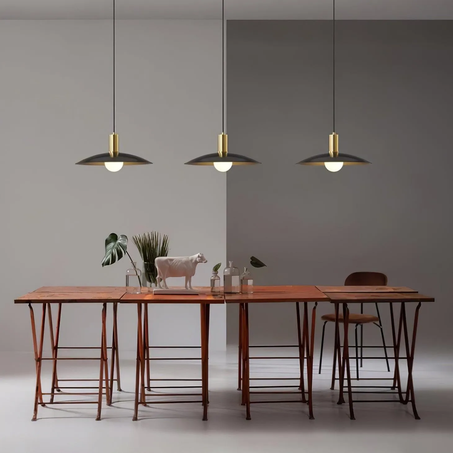 Brass Flared Pendant Lamp M469