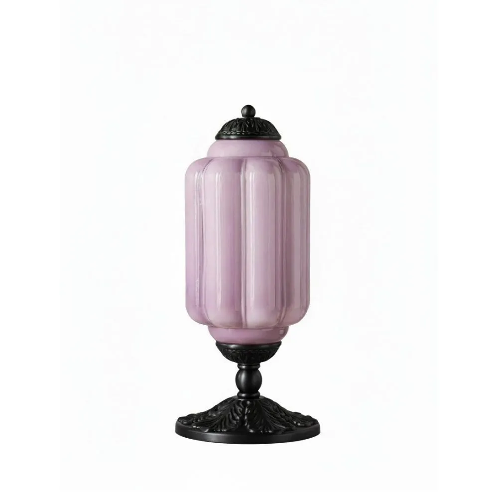Eloise Curved Glass Retro Table Lamp - Vintage Bedside Lighting G71