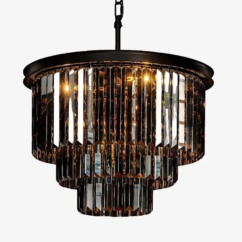 Aurevon Crystal Prism Metal Frame Modern Ceiling Chandelier for Home and Hotel T494