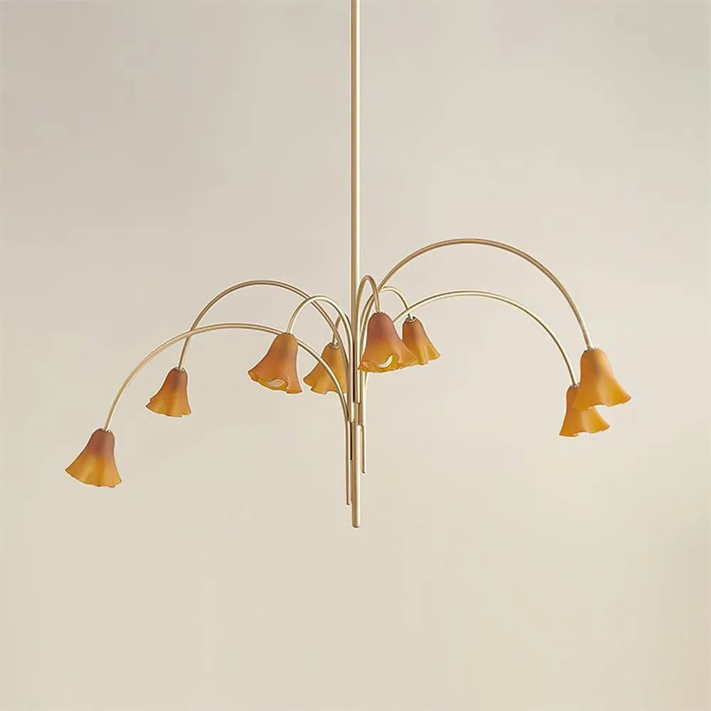 Bellina Lily Glass Flower Chandelier - Romantic Lighting for Interior T280