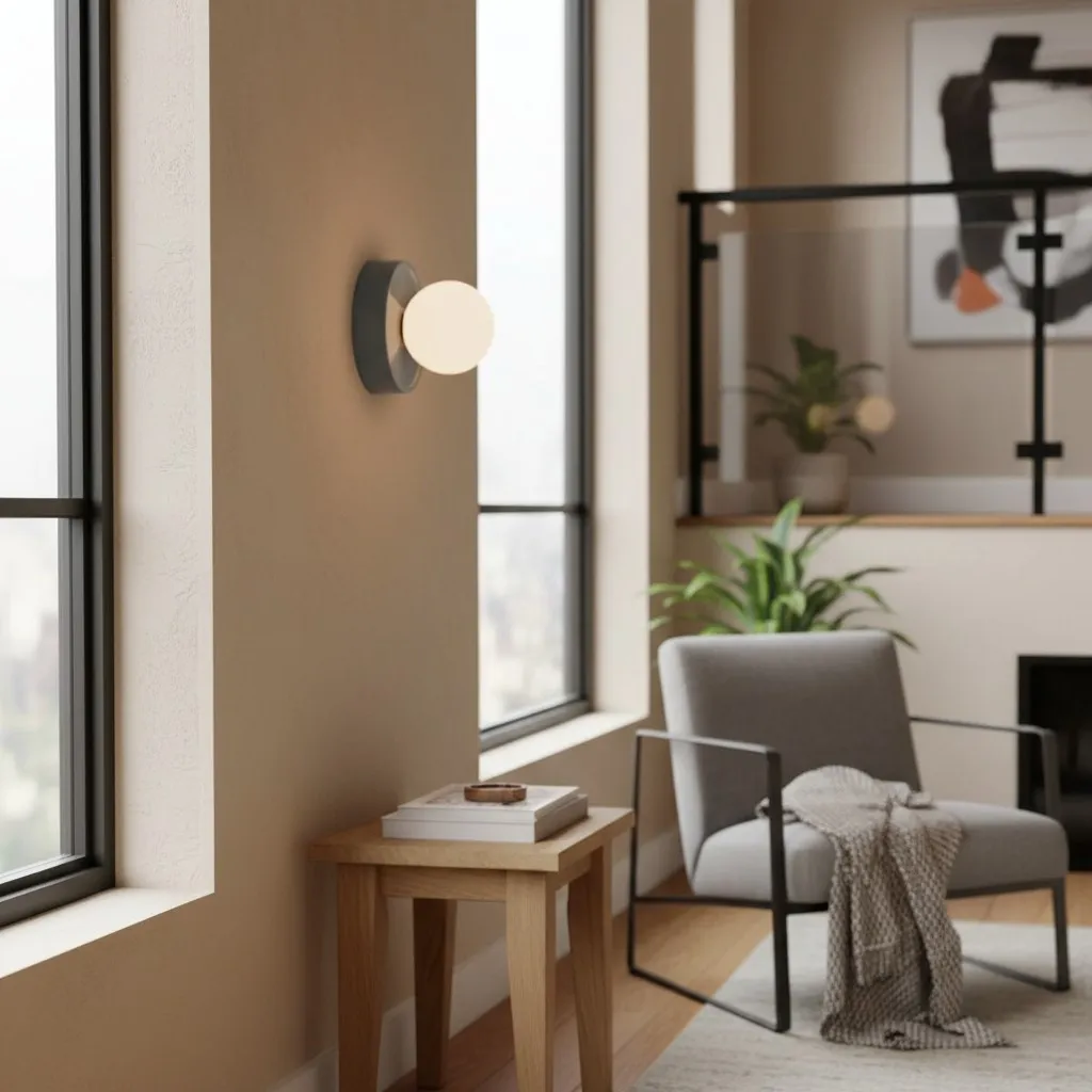 Solna Round Wall Lamp - Modern Glass and Ceramic for Bedroom T745