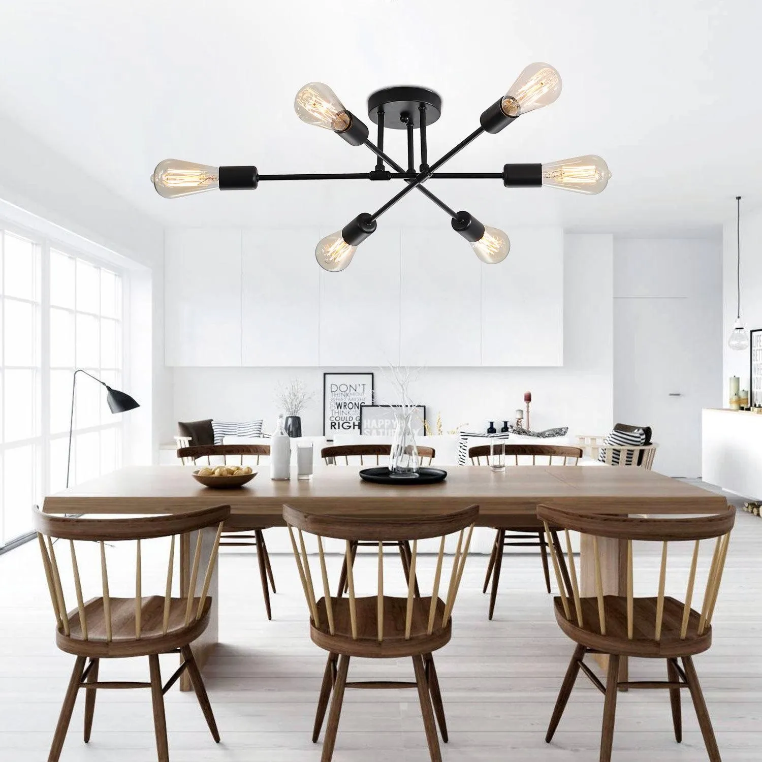 Nordic Semi Flush Mount Sputnik Ceiling Lamp S126