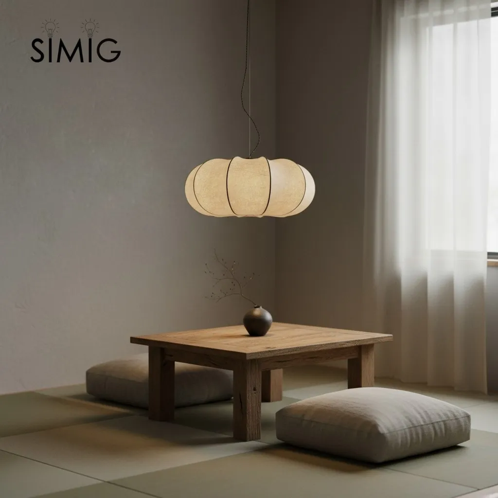 Modern Creative Flat Round Silk Pendant Lamp M25
