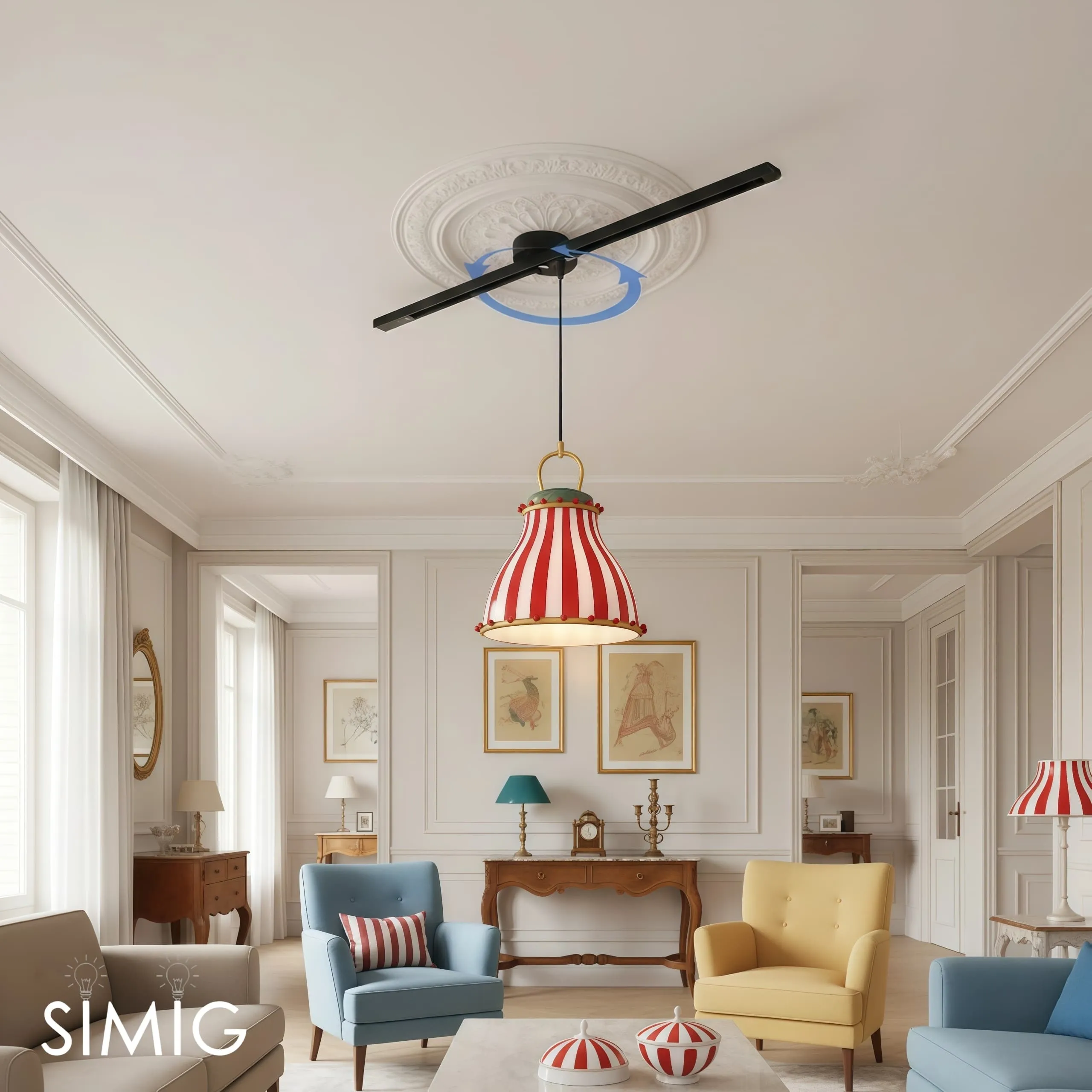 Axitra Rotatable Pendant Light Ceiling Rail – Sleek Adjustable Track for Pendant Lights Contemporary N21