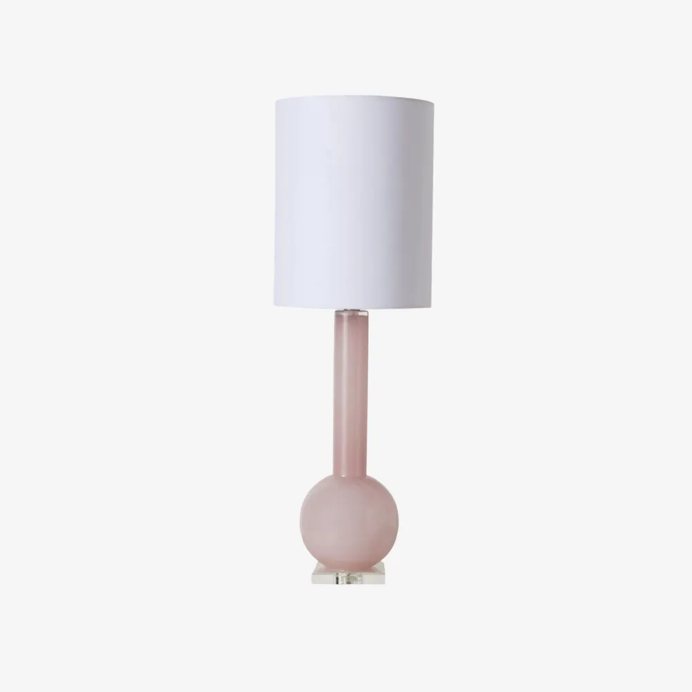 Savara Minimalist Table Lamp - Clean Glass Form with Fabric Shade for Bedrooms T721