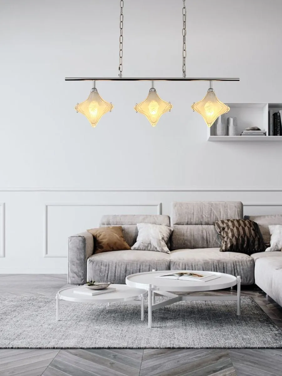 Art Deco Star Linear Pendant Light - Elegant Lighting for Kitchen Island - Astris Cassiopeia T440