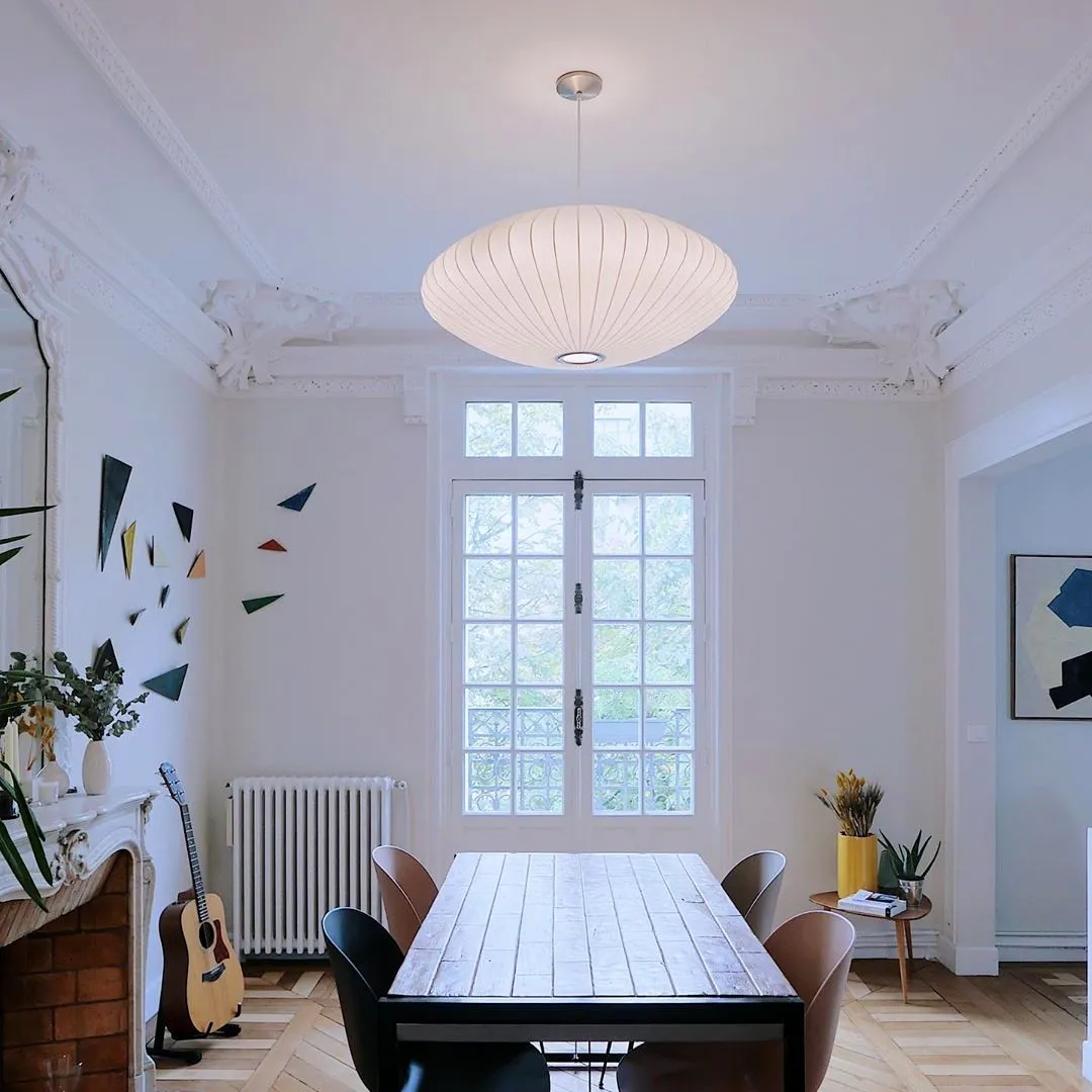 Saucer Bubble Pendant Lamp - Elegant Silk Design for Modern Interiors