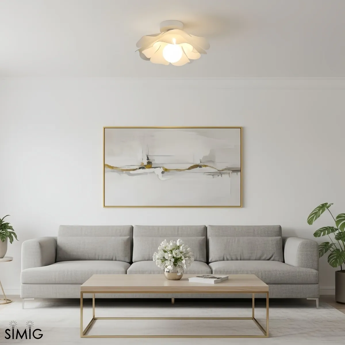 Layered Petal Ceiling Light - Modern Acrylic and Iron for Bedroom S401