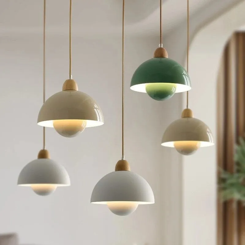 Macaron Flower Wooden & Metal Pendant Light S182