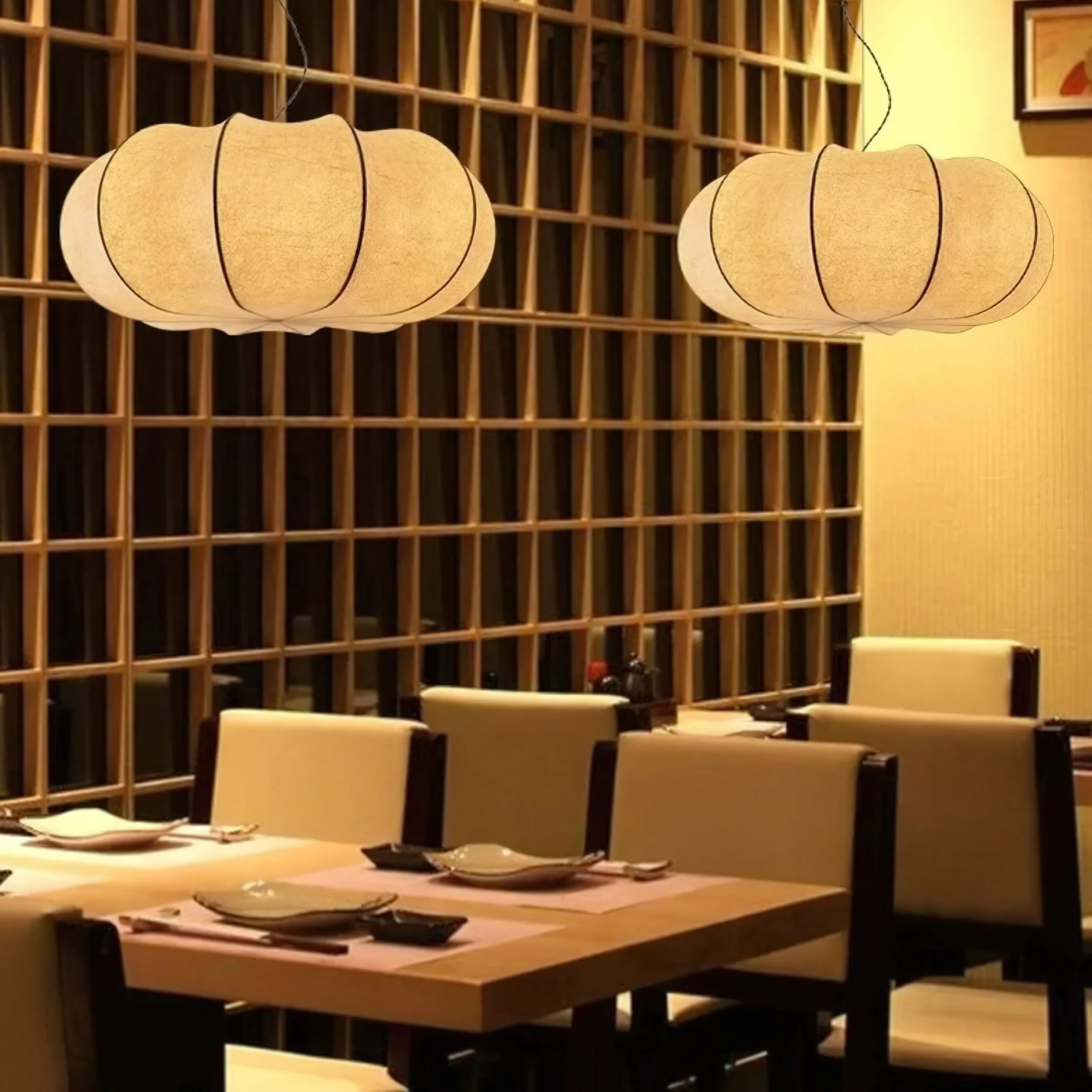 Modern Creative Flat Round Silk Pendant Lamp M25