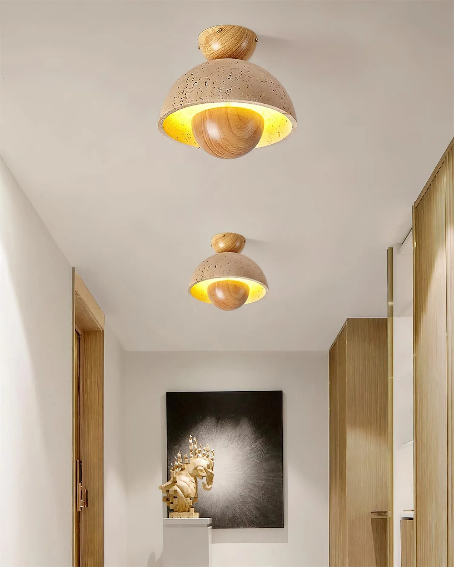 Japanese Wooden Inverted Ceiling Light M88