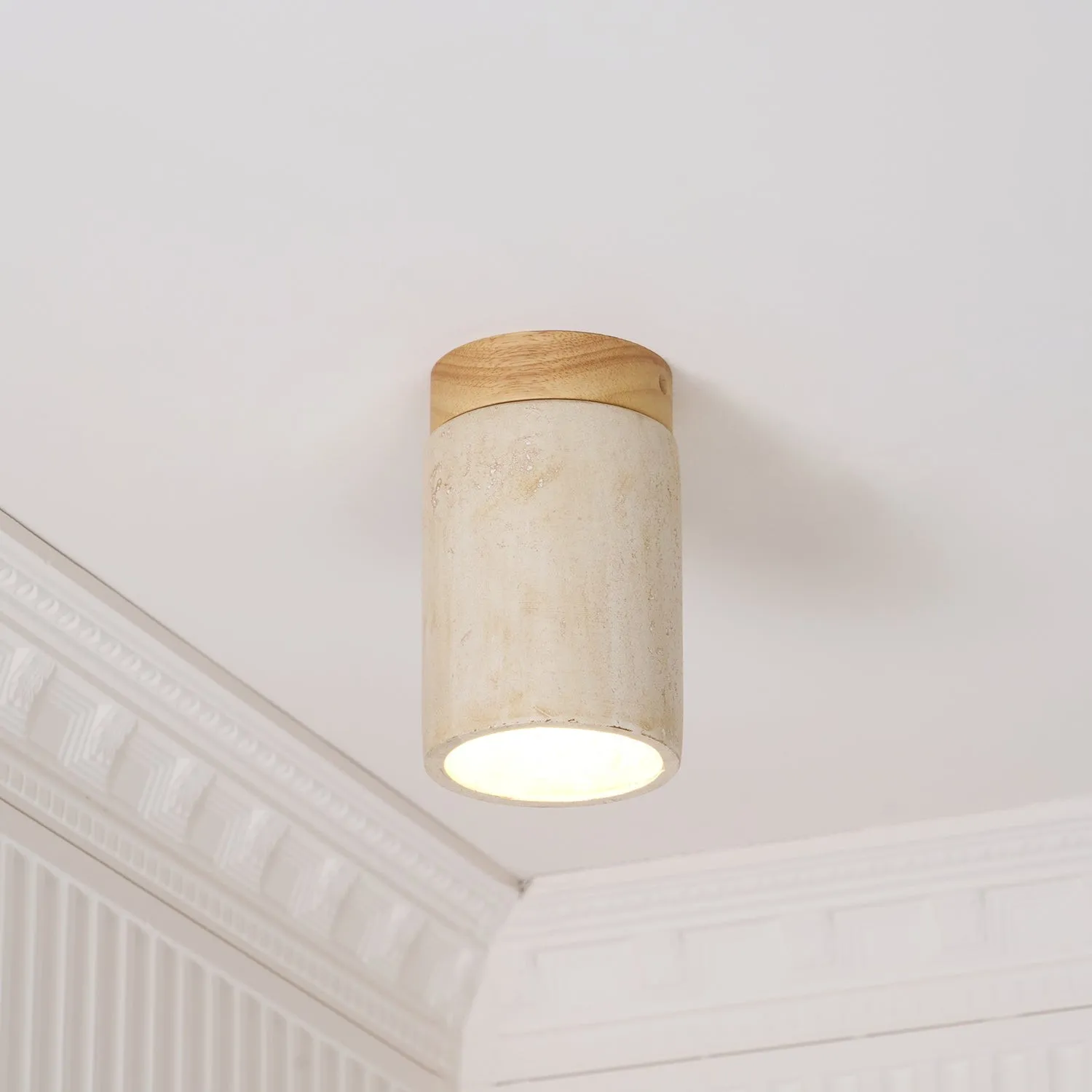 Marble Travertine Column Ceiling Lamp M405