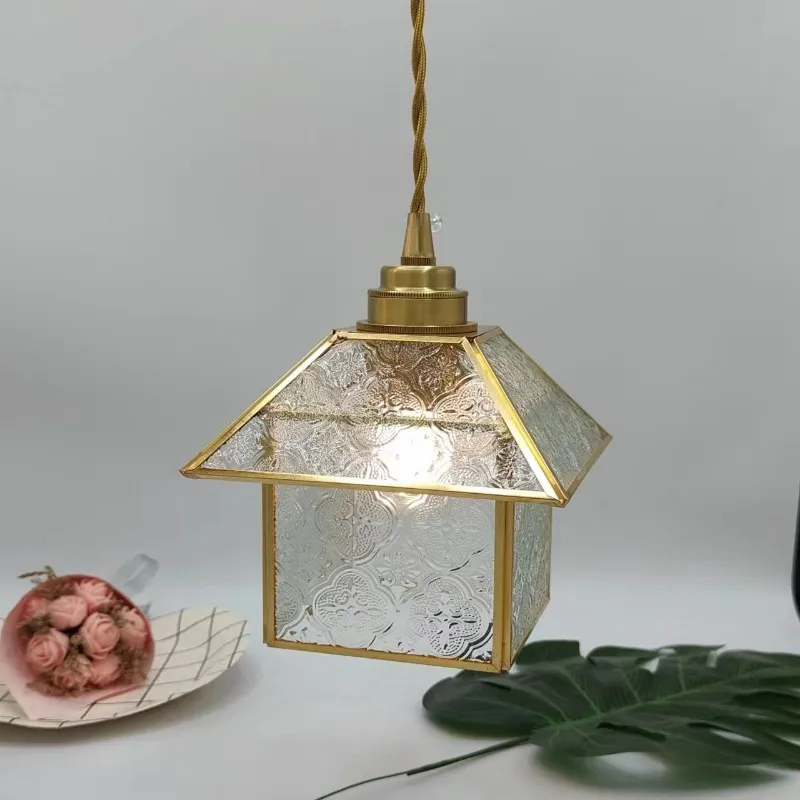 Japanese Vintage Begonia Glass Pendant Light
