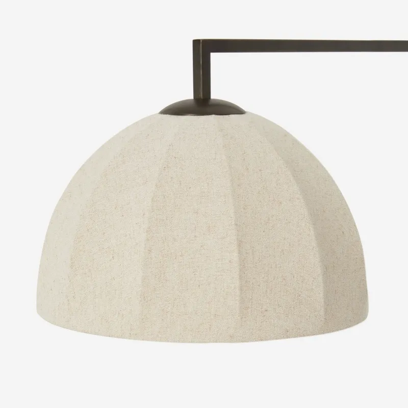 Lumarys Swing-Arm Sconce - Sculptural Linen Shade Wall Lamp in Organic Style for Living or Bedroom T695