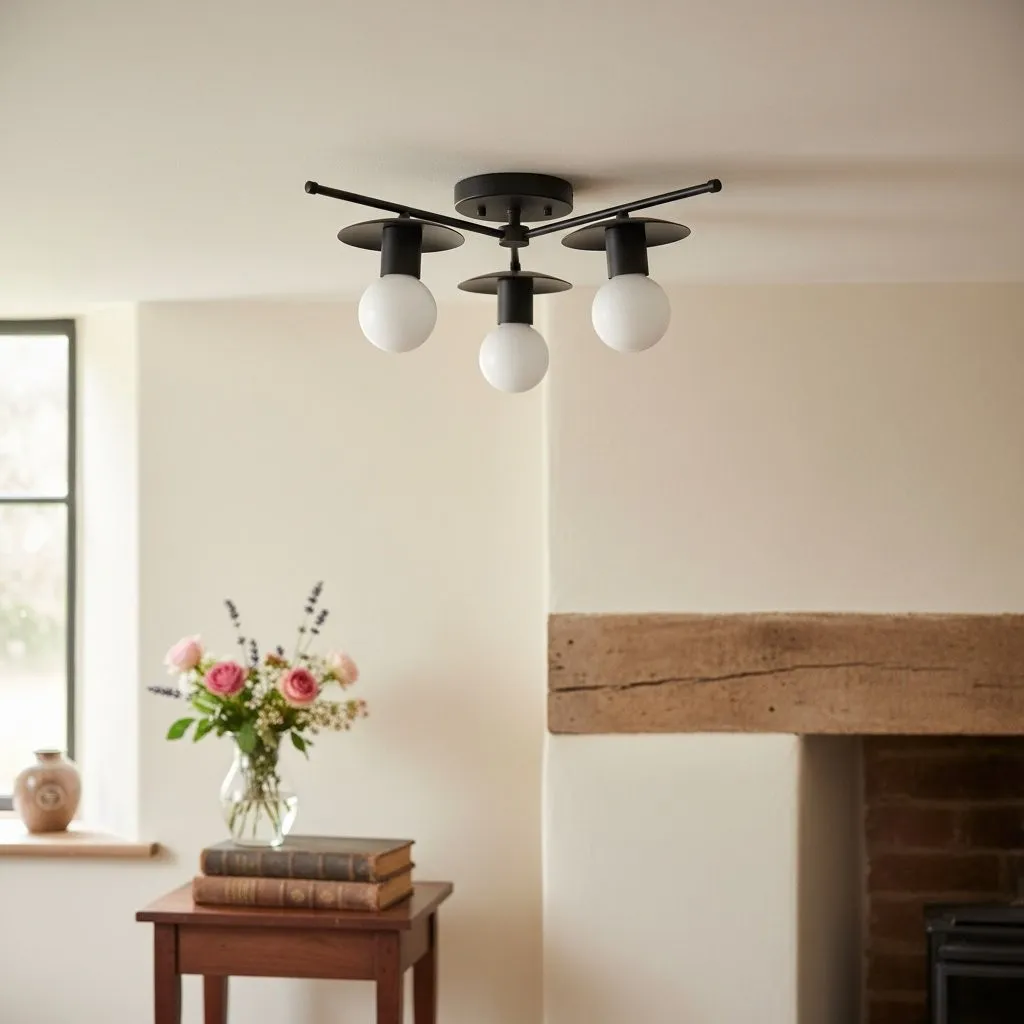 Radiro Globe Industrial Art Deco Light - Unfinished Brass Chandelier with Backsplashes T297