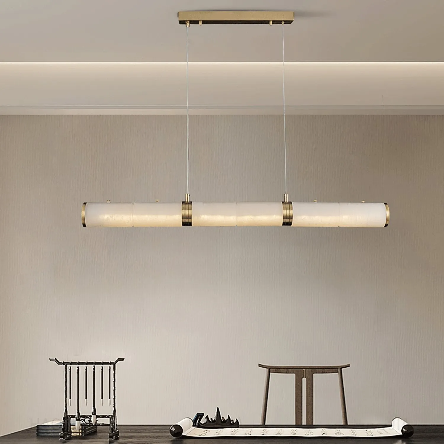 Luxurious Alabaster Beam Pendant Light M581