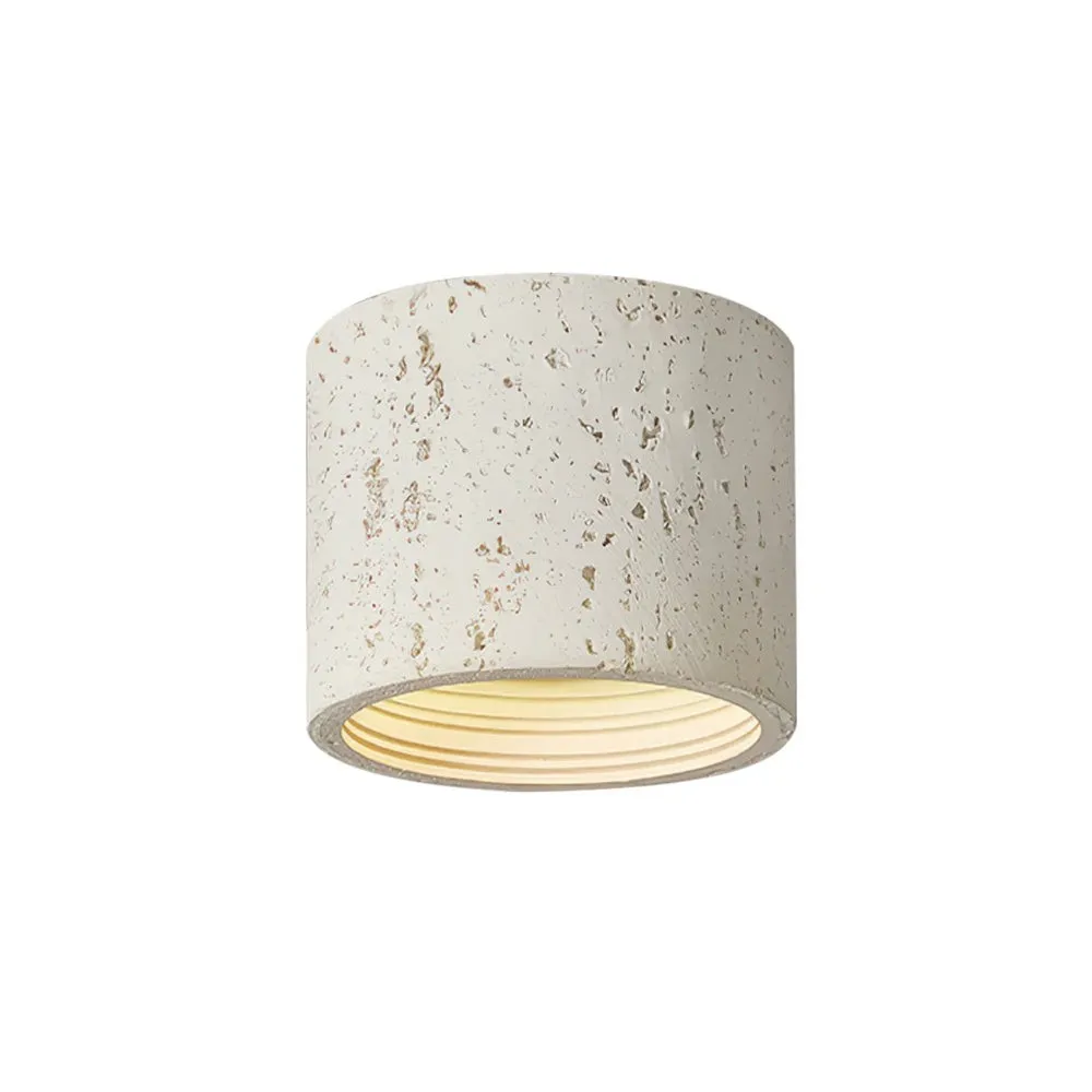 Cylindrical Ceiling Light - Modern Travertine Living Room M72
