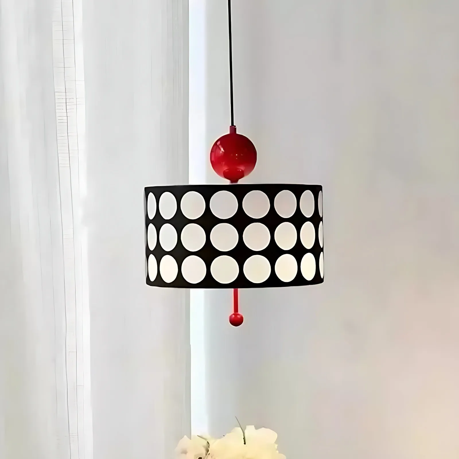 Polka Dot Lattice Pendant Lamp - French Vintage Light for Dining M165
