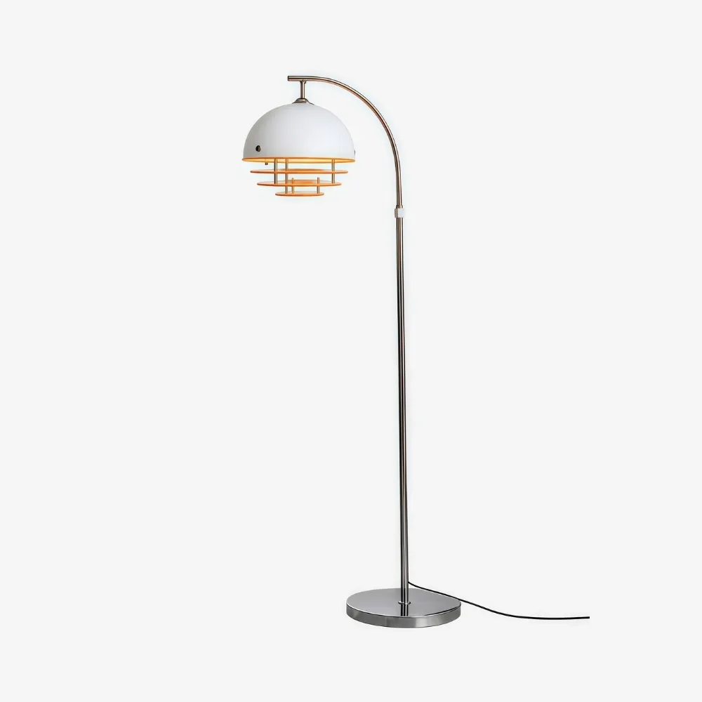Afterglow Sunset Curved Floor Lamp - Vintage Glass Shade for Bedroom T2241