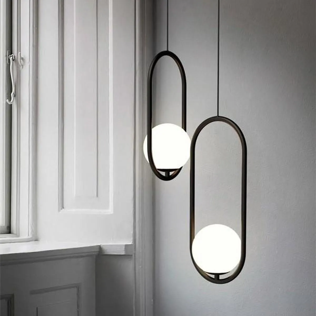 Halozen Pendant Lamp - Elegant Metal and Glass Pendant for Living Room