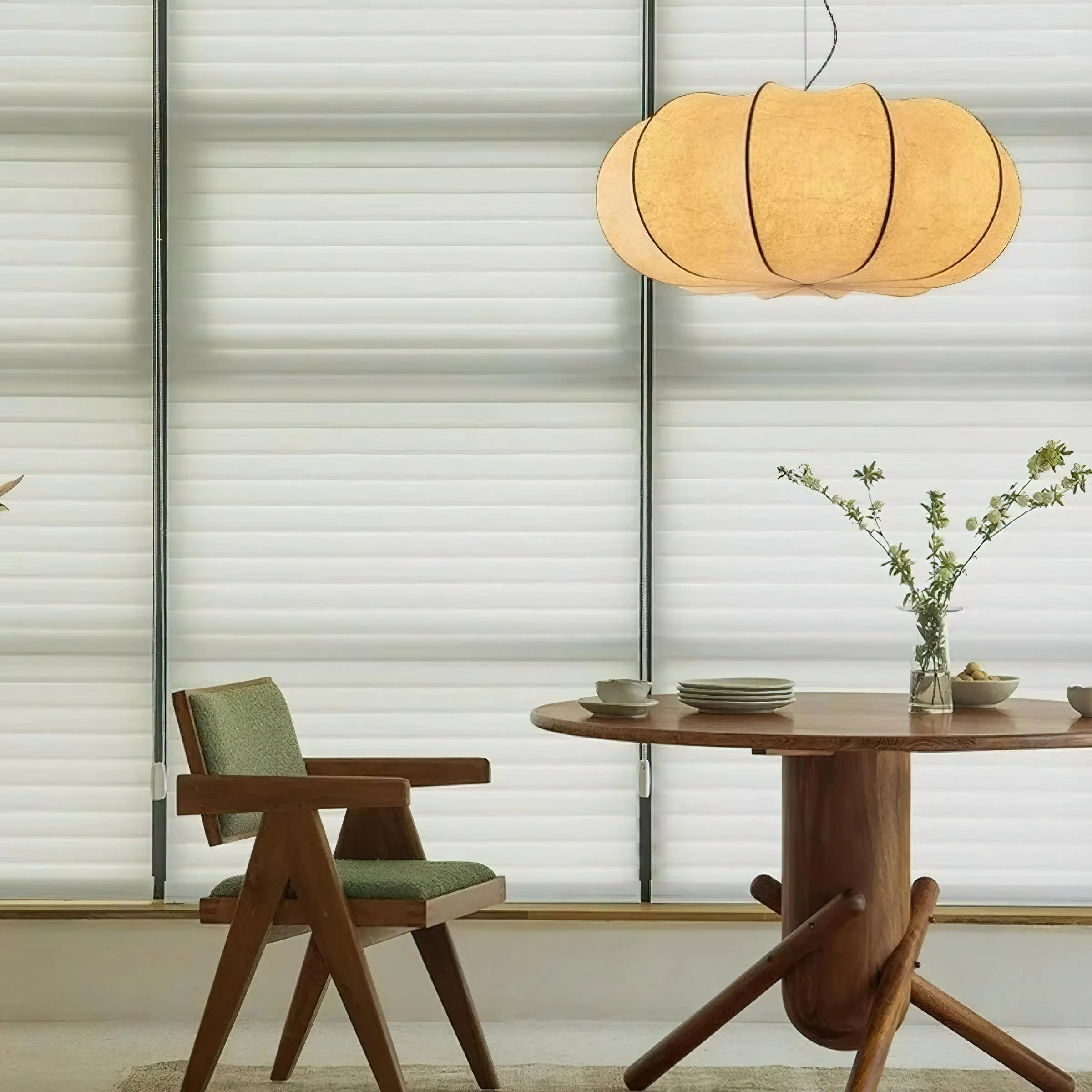 Modern Creative Flat Round Silk Pendant Lamp M25