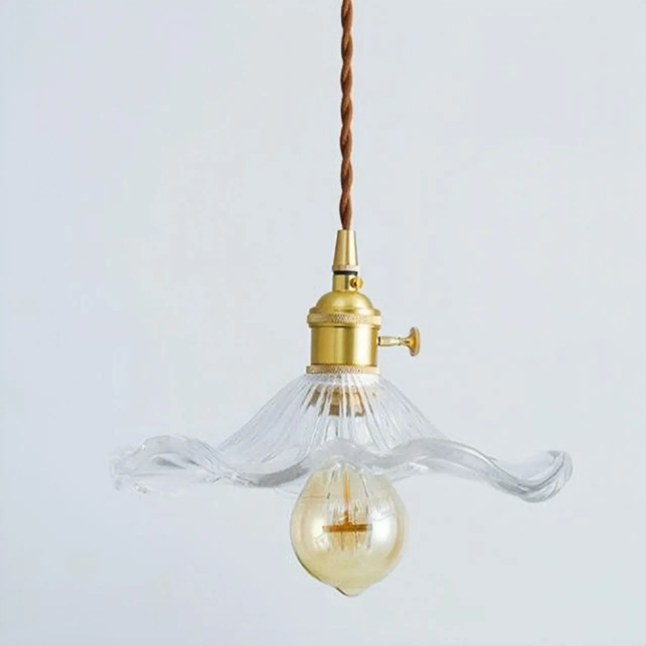 Vintage Glass Hibiscus Flower Pendant Light S129