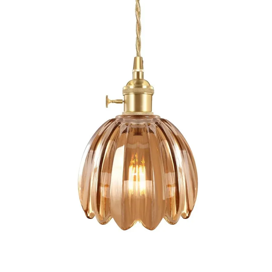 Japanese Retro Glass Flower Pendant Light S17