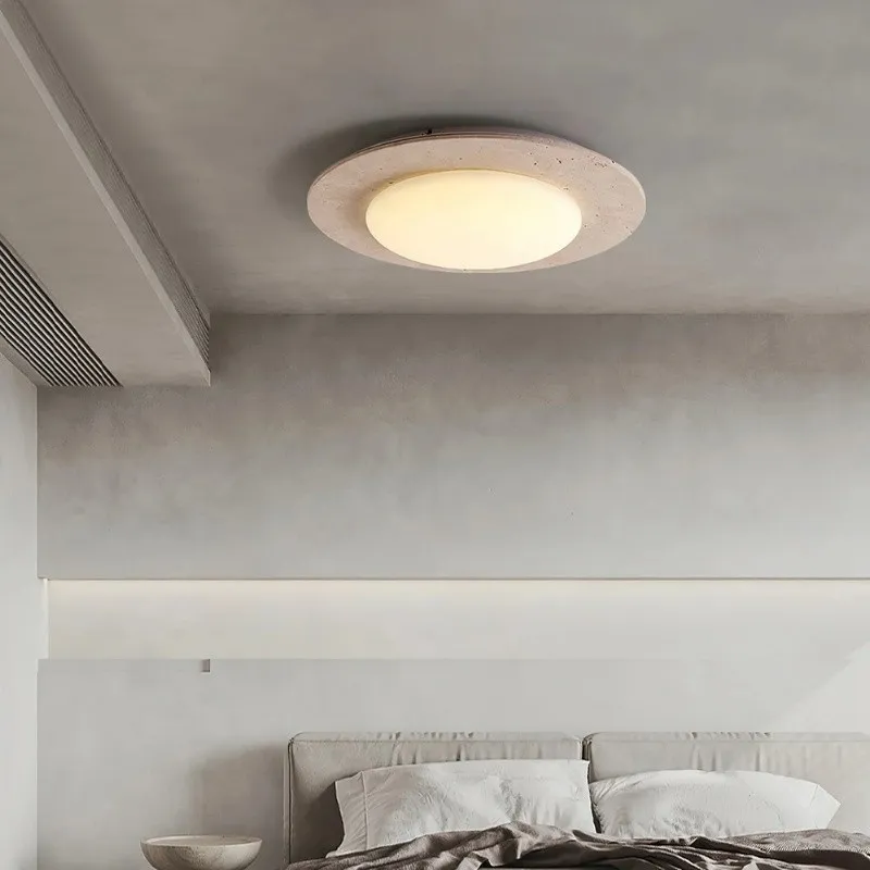 Integrated LED Travertine Ceiling Light – Simple Sky Dome Design S301