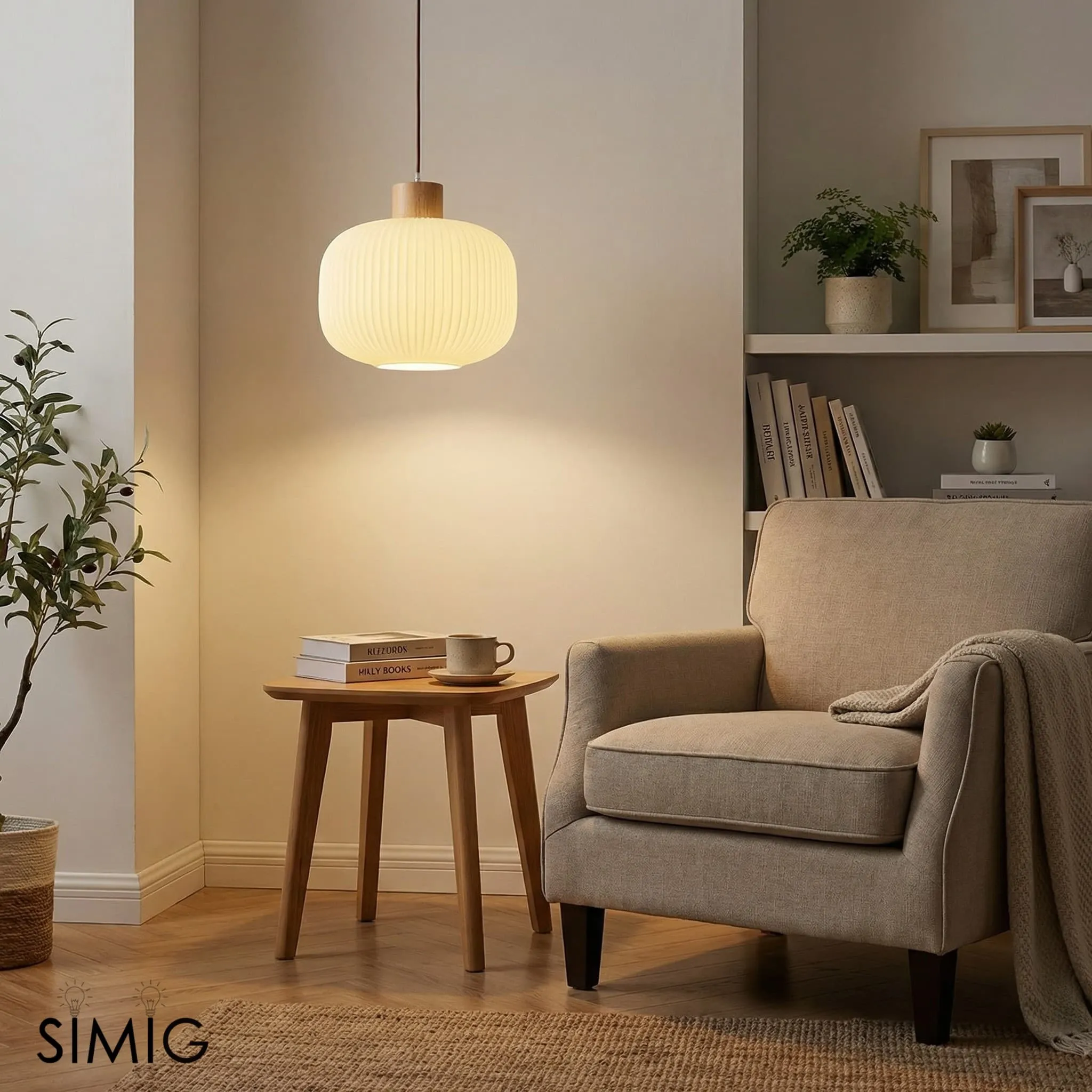 Opalyn Elegant Milky White Pendant - Vintage Lighting for Dining Room T1092