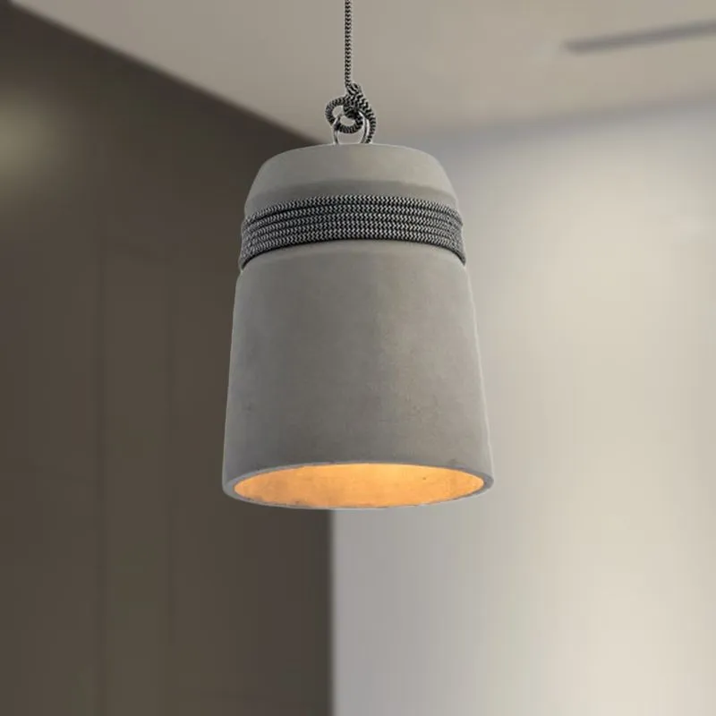 Nordic Cement Hemp Rope Pendant Lamp G74