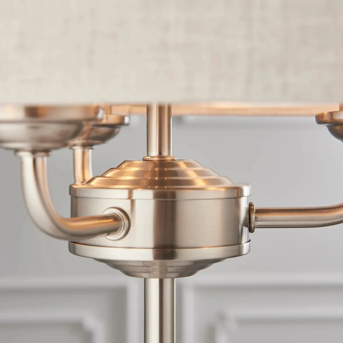 Tela 1‑Light and 3‑Light Table Lamp - Modern Linen & Metal for Bedside or Living Room T847