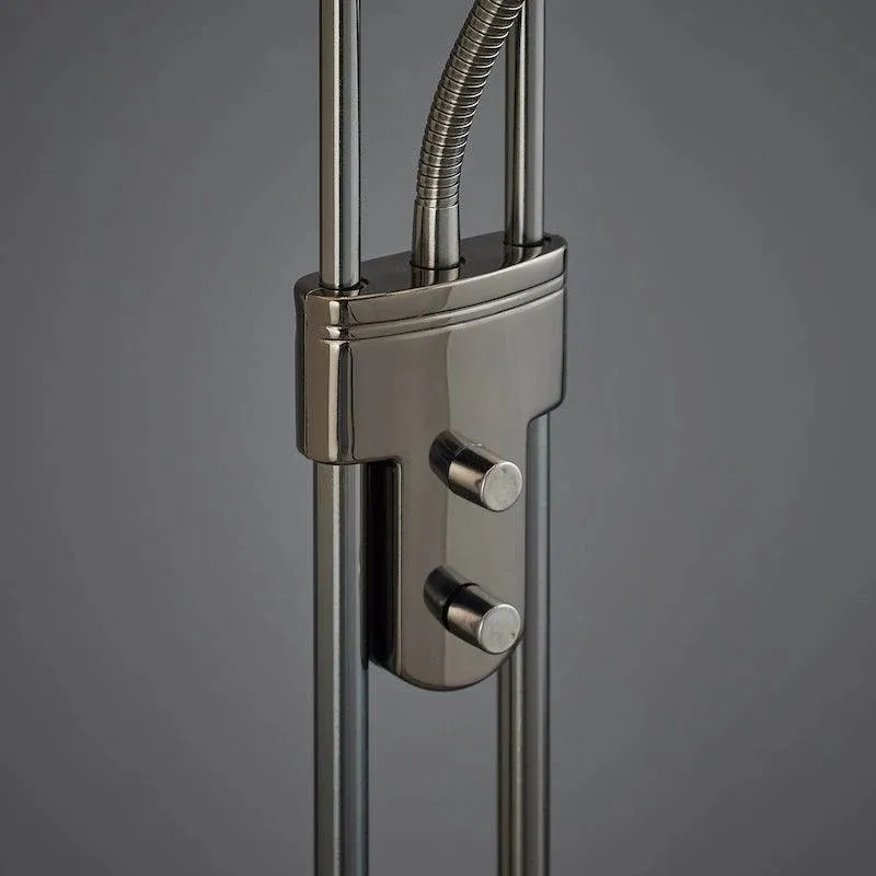 Linexis Art Deco Metal & Opal Glass Floor Lamp - Dual-Light Design for Modern Interiors T942