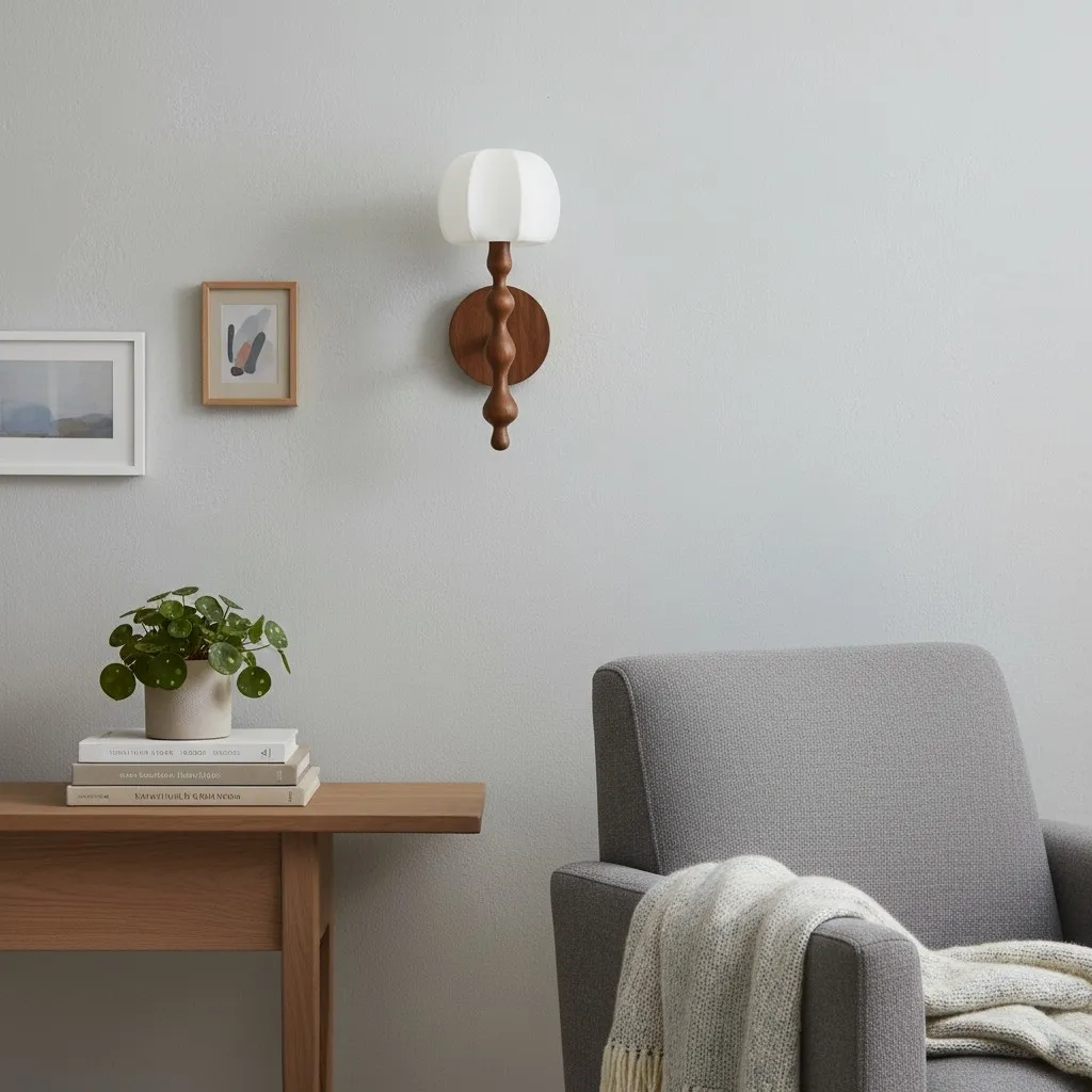 Savara Modern Curved Base Wall Light - Soft Diffused Fabric Shade for Hallways and Living Rooms T723