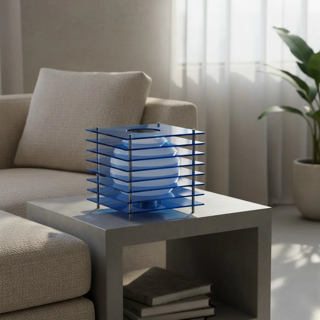 Geometric Moon Cube Lamp – Atmospheric luminous sphere S252