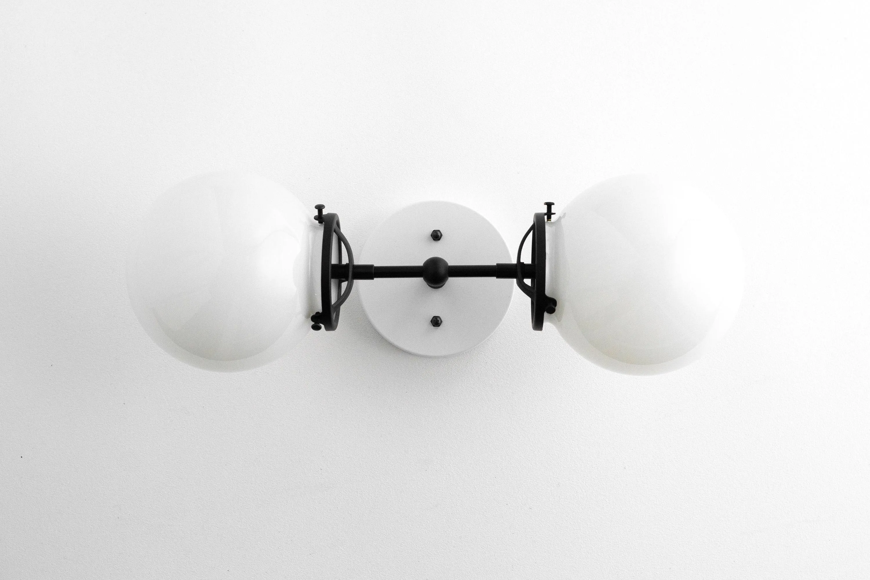 Lumio Globe Art Deco Vanity Light -  Opal Globe Bathroom Sconce T320