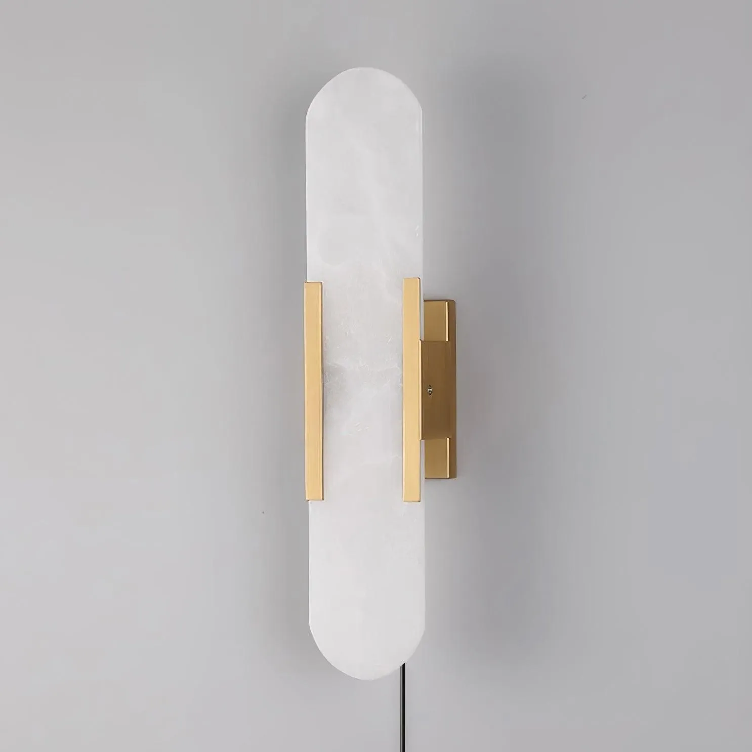 Alabaster Elongated Plug In Wall Lamp M135