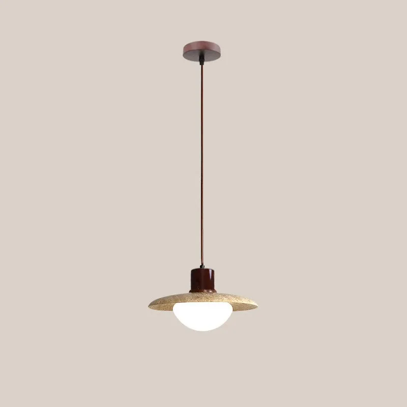 Natural Stone Wood Pendant Light - Minimalist Japanese Dining Lamp M08