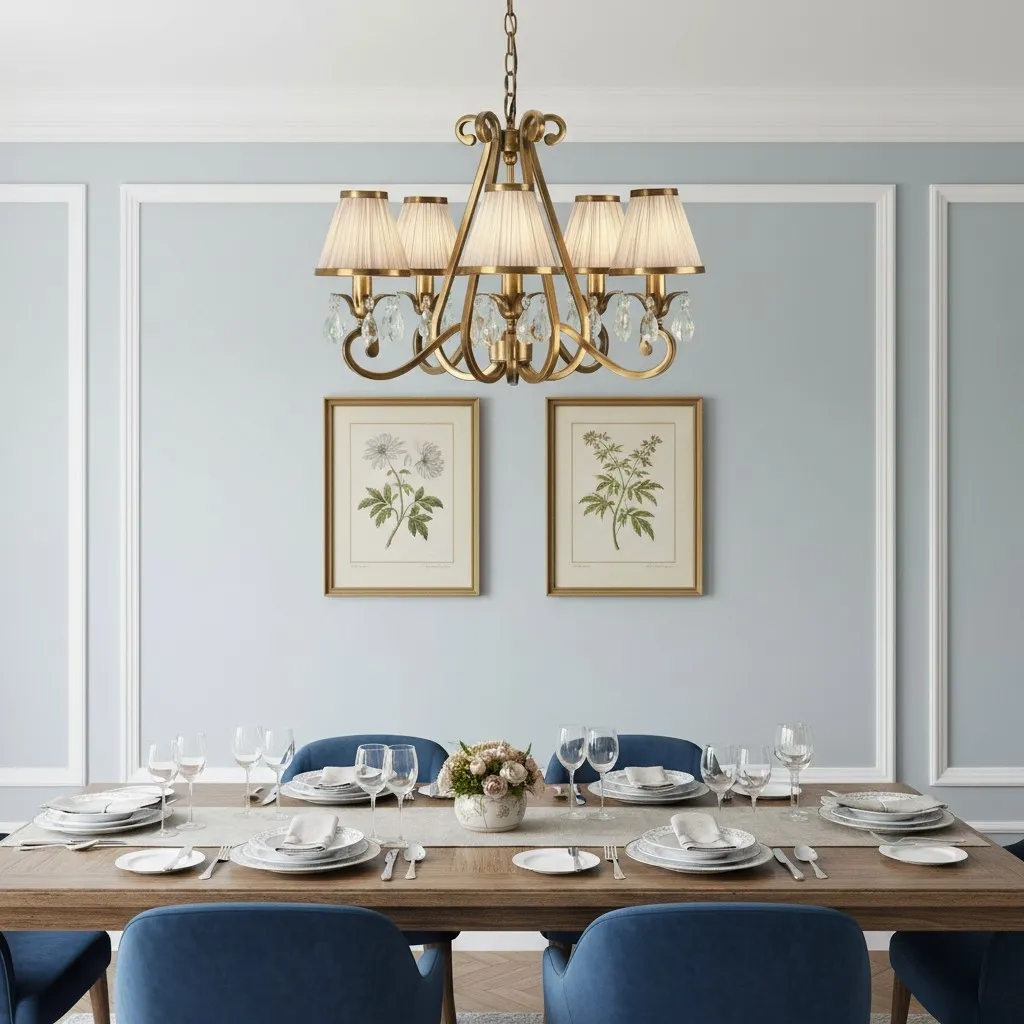 Talonis Multi-light Fabric Chandelier - Elegant Metal Curved Arms for Dining and Living T932