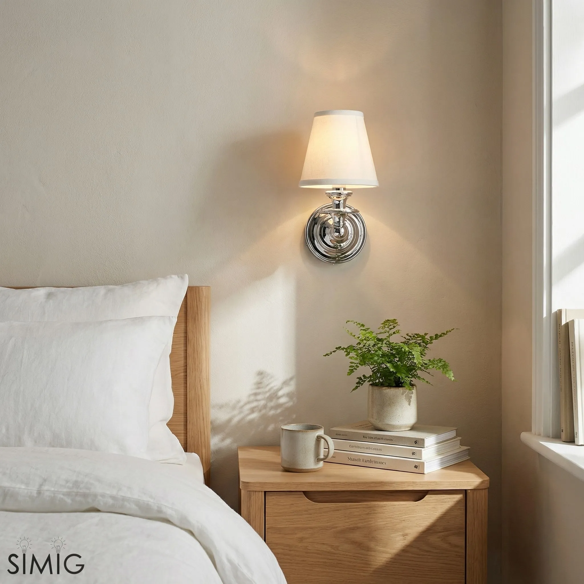 Kalvora Fabric Shade Wall Sconce - Stylish Modern Light for Bedroom T090