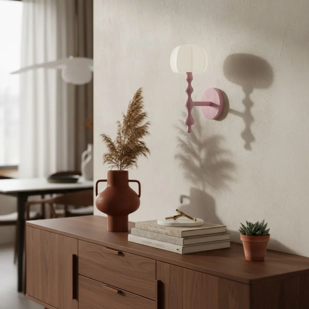 Savara Modern Curved Base Wall Light - Soft Diffused Fabric Shade for Hallways and Living Rooms T723