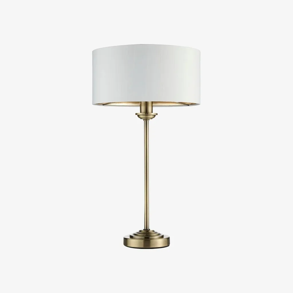 Tela 1‑Light and 3‑Light Table Lamp - Modern Linen & Metal for Bedside or Living Room T847
