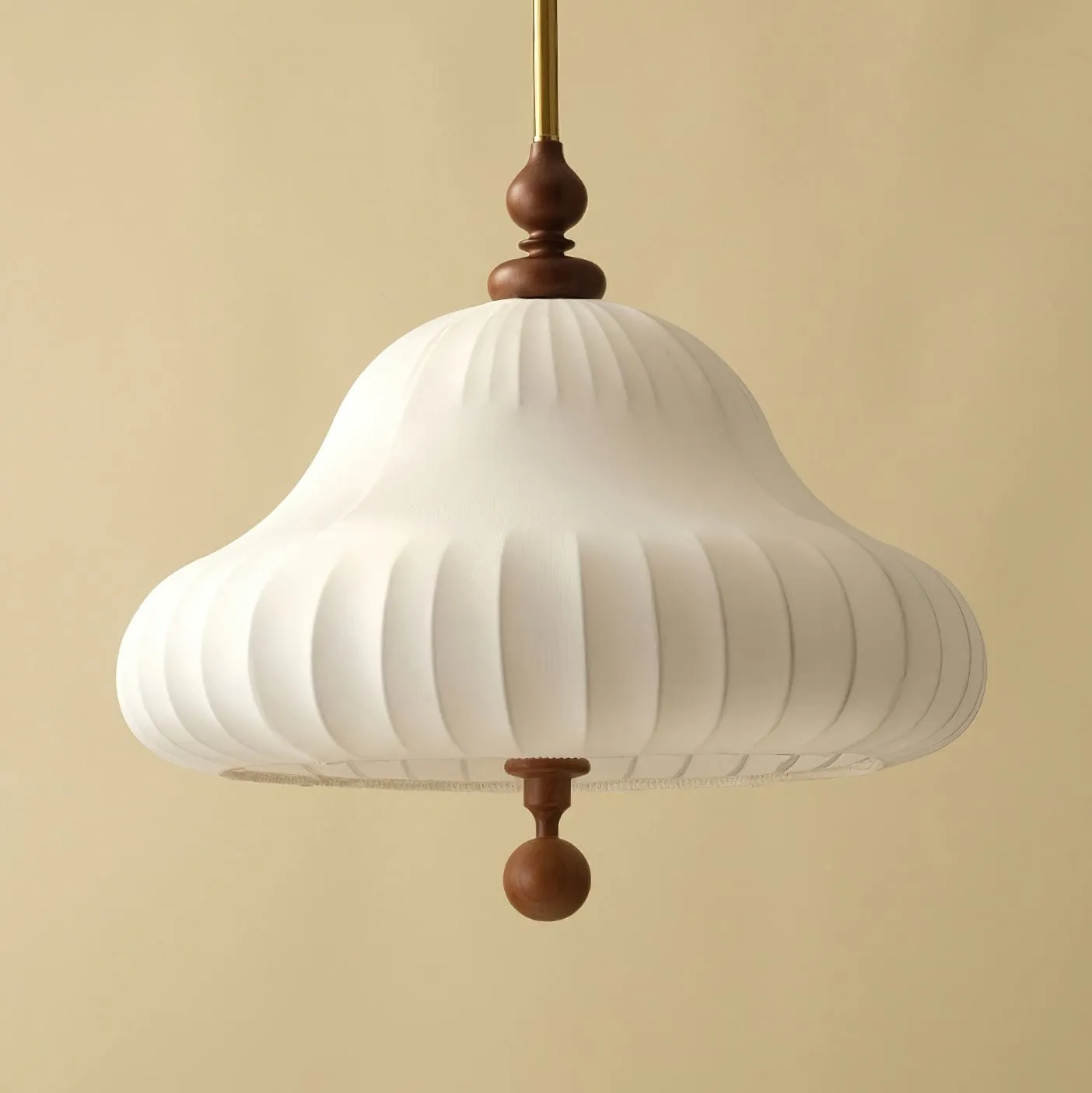 Modern Creative Retro Wabi-Sabi Style Fabric Wood Pendant Light M359