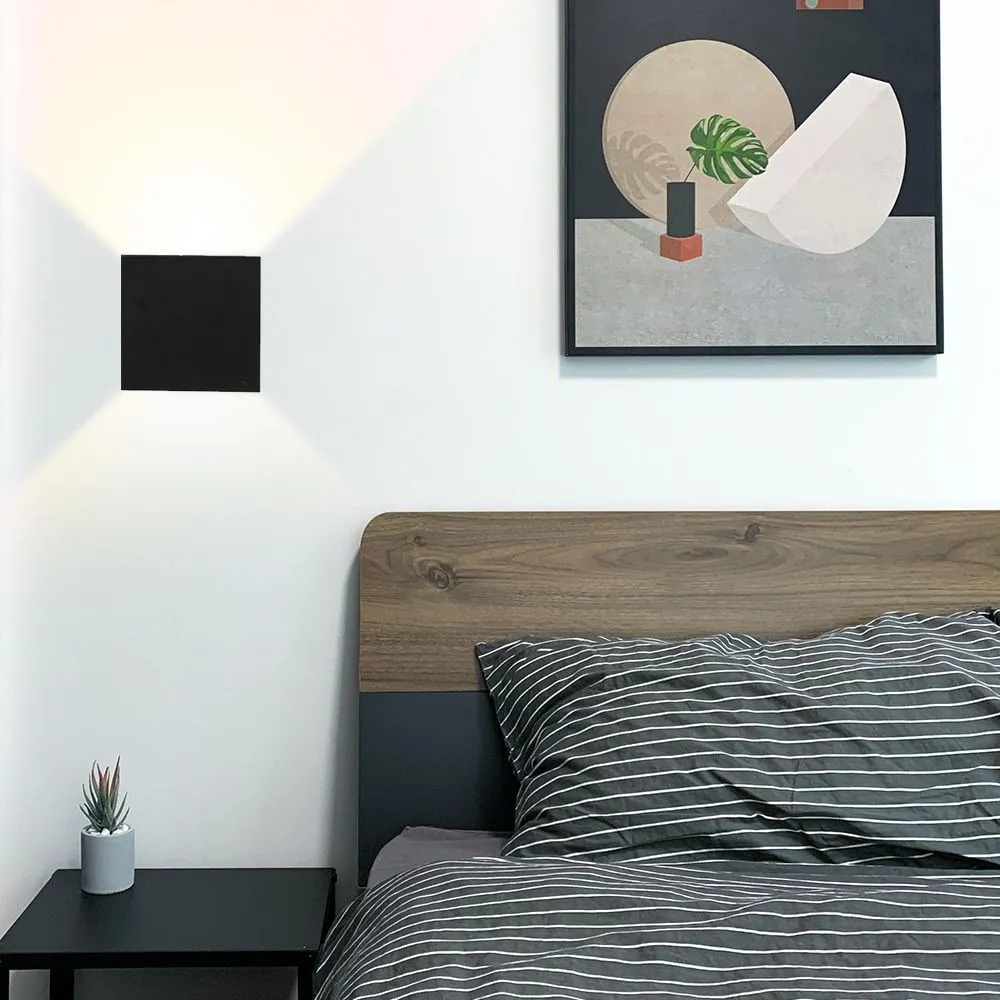 Aluminum Minimalist Style LED-6W Cube Wall Light For Bedroom