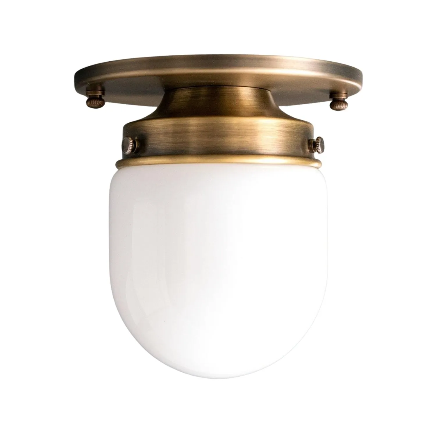 Opal Globe Ceiling and Wall Flush Mount - Art Deco Light for Corridor T300