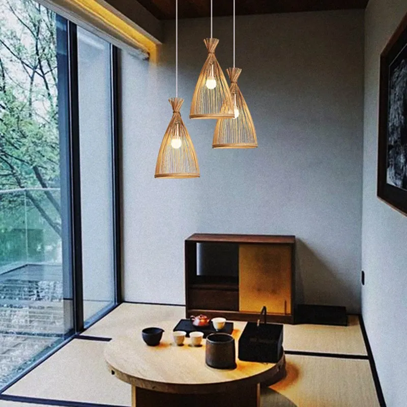 Bamboo Retro Groom Pendant Light