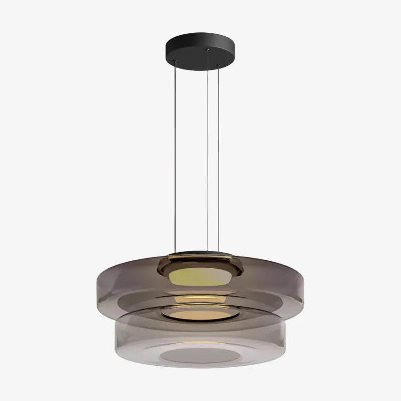 Nora Contemporary Multi-Layer Glass Pendant Lamp - Adjustable Hanging Light for Living Room or Kitchen Island T743