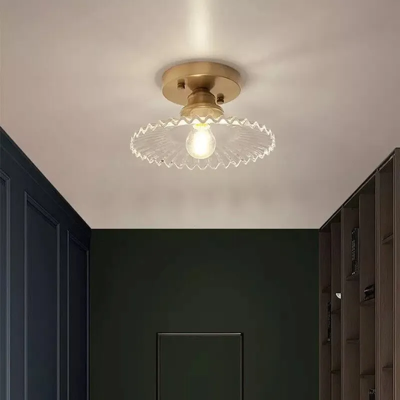 Japanese Retro Glass Ceiling Lamp For Bedroom Hallway S62