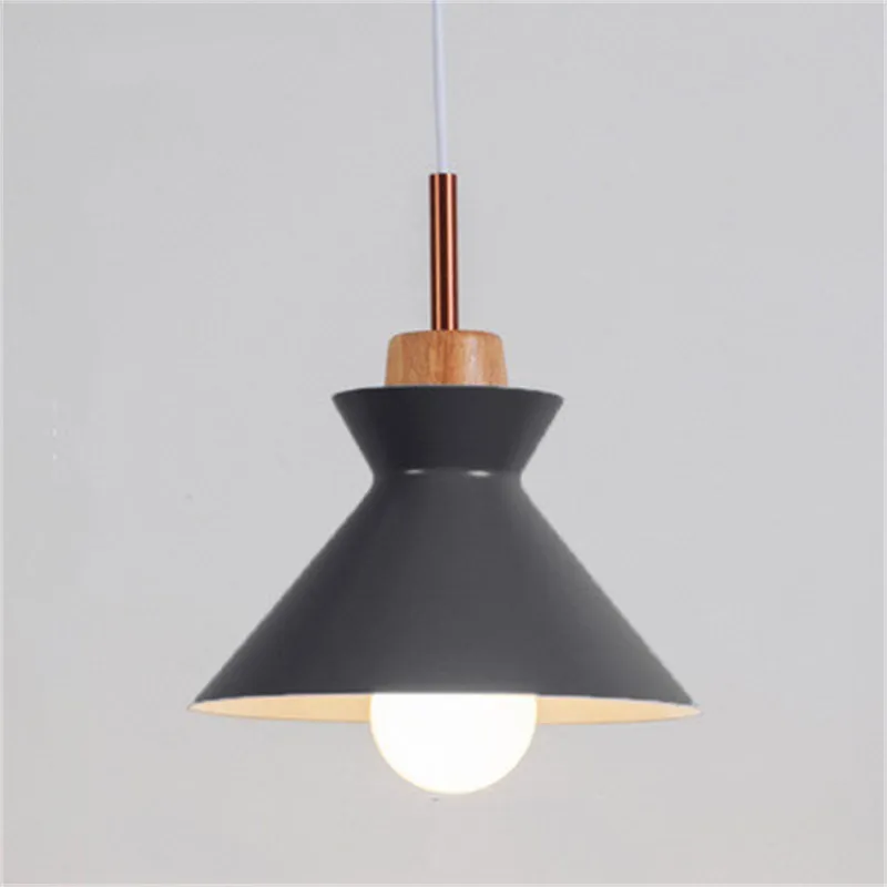 MULTI Scandinavian Metal Wood Macaroon Pendant Light for Bedroom S32