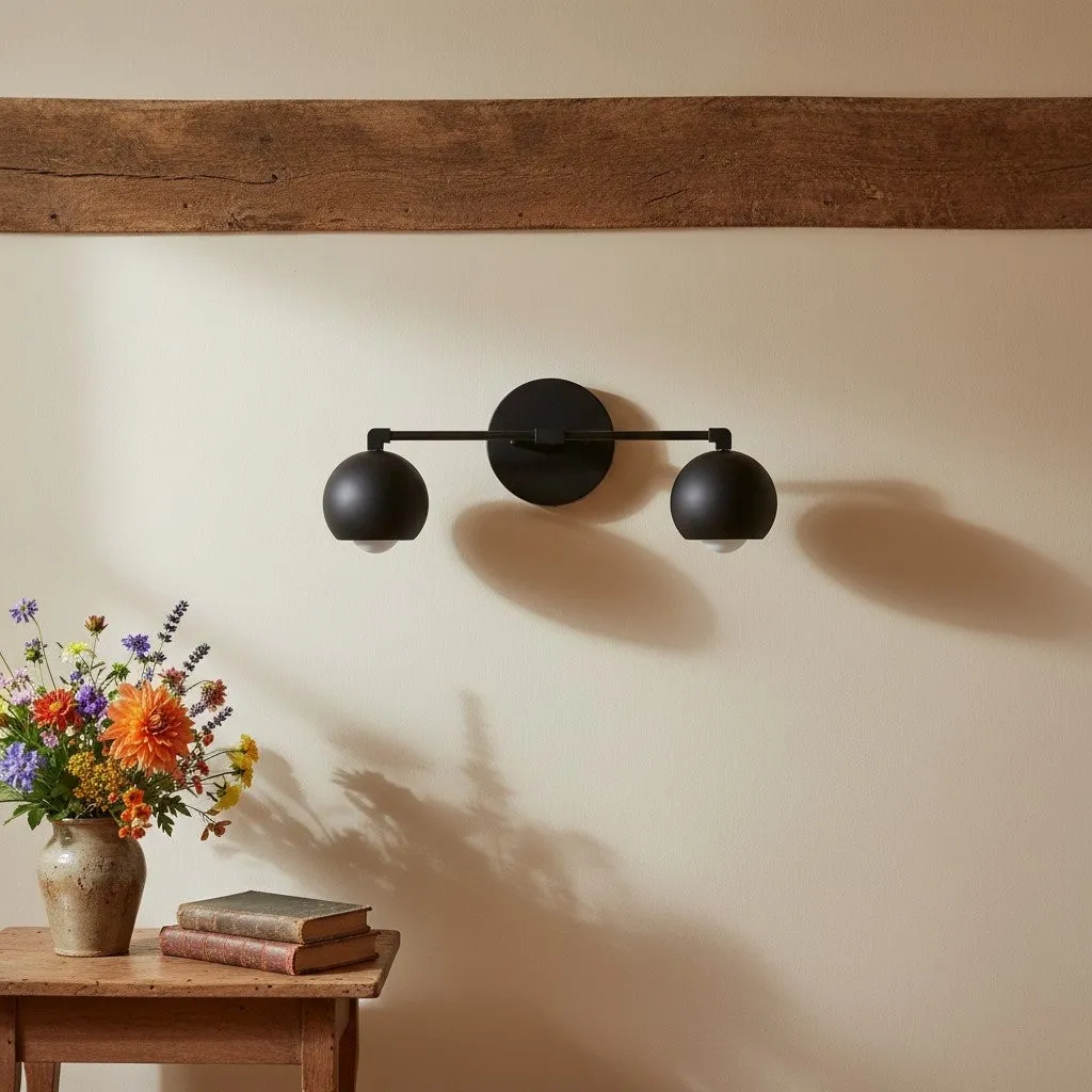 Metio Dome Decorative Vanity Light - Classic Orb Shade Bathroom Wall Lamp T324